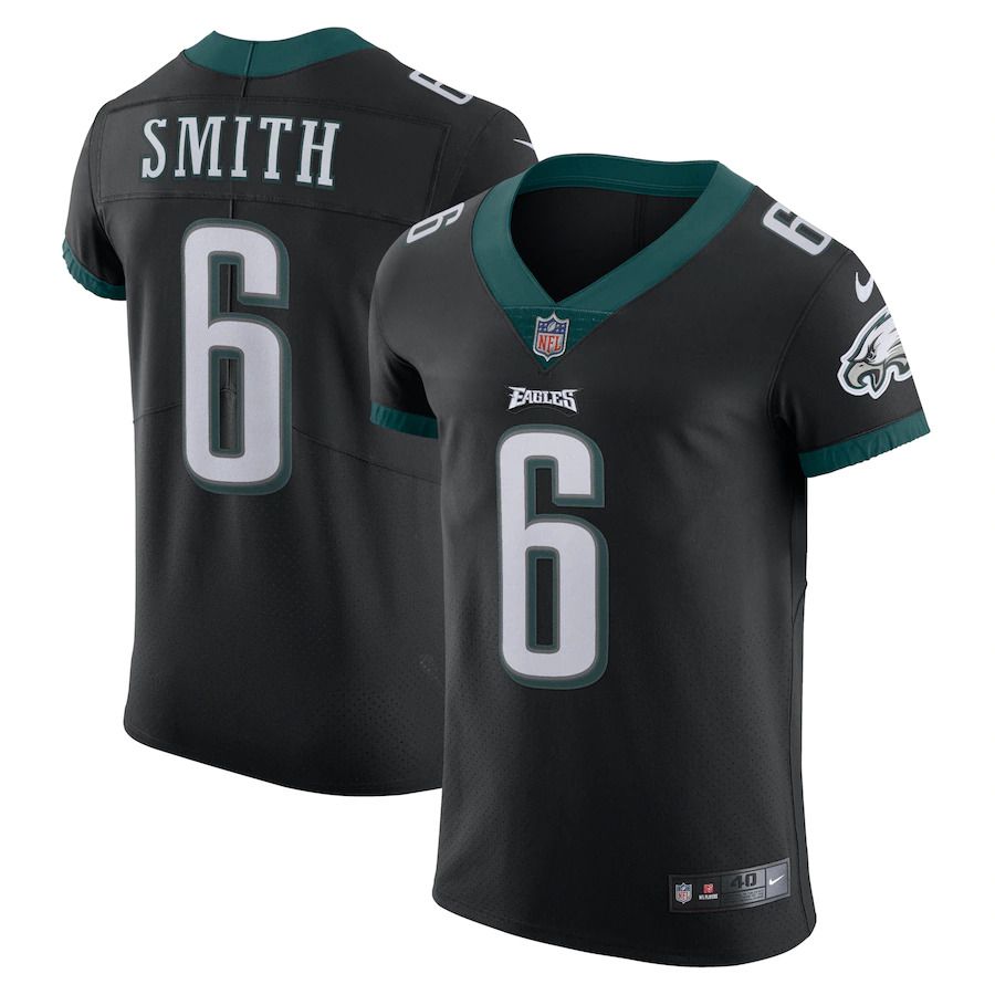 Men Philadelphia Eagles 6 DeVonta Smith Nike Black Vapor Elite NFL Jersey